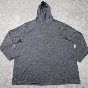 Reebok Hoodie Mens 3XL XXXL Gray Speedwick Lightweight Polyester Hooded Pullover
